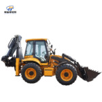 Машина с двумя передними лопатами и задними экскаваторами четырехприводной гидродизельный бульдозер